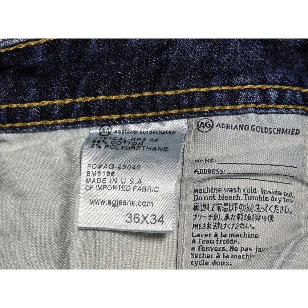AG Adriano Goldschmied Mens Denim The Nomad Modern Slim Jeans Blue Size 36x31.5